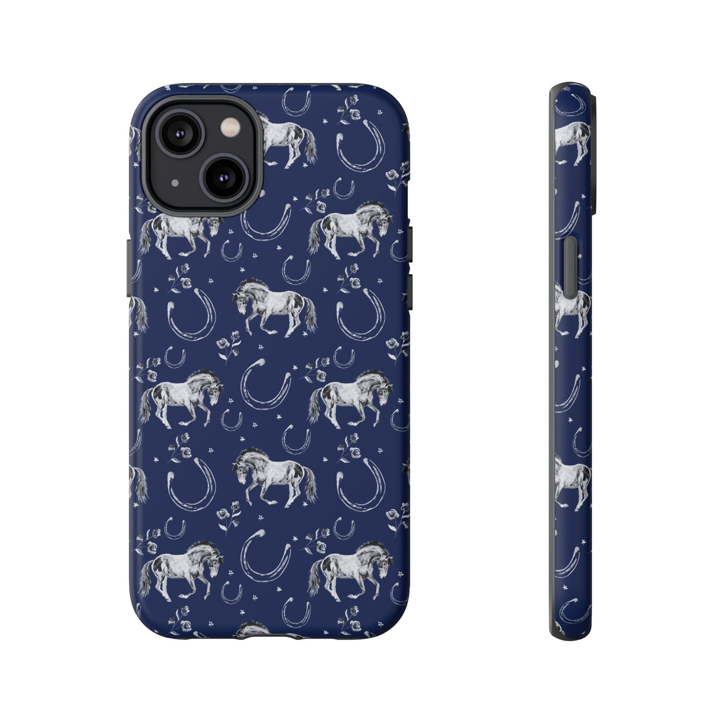 Lucky Mustang Tough Phone Case in Navy