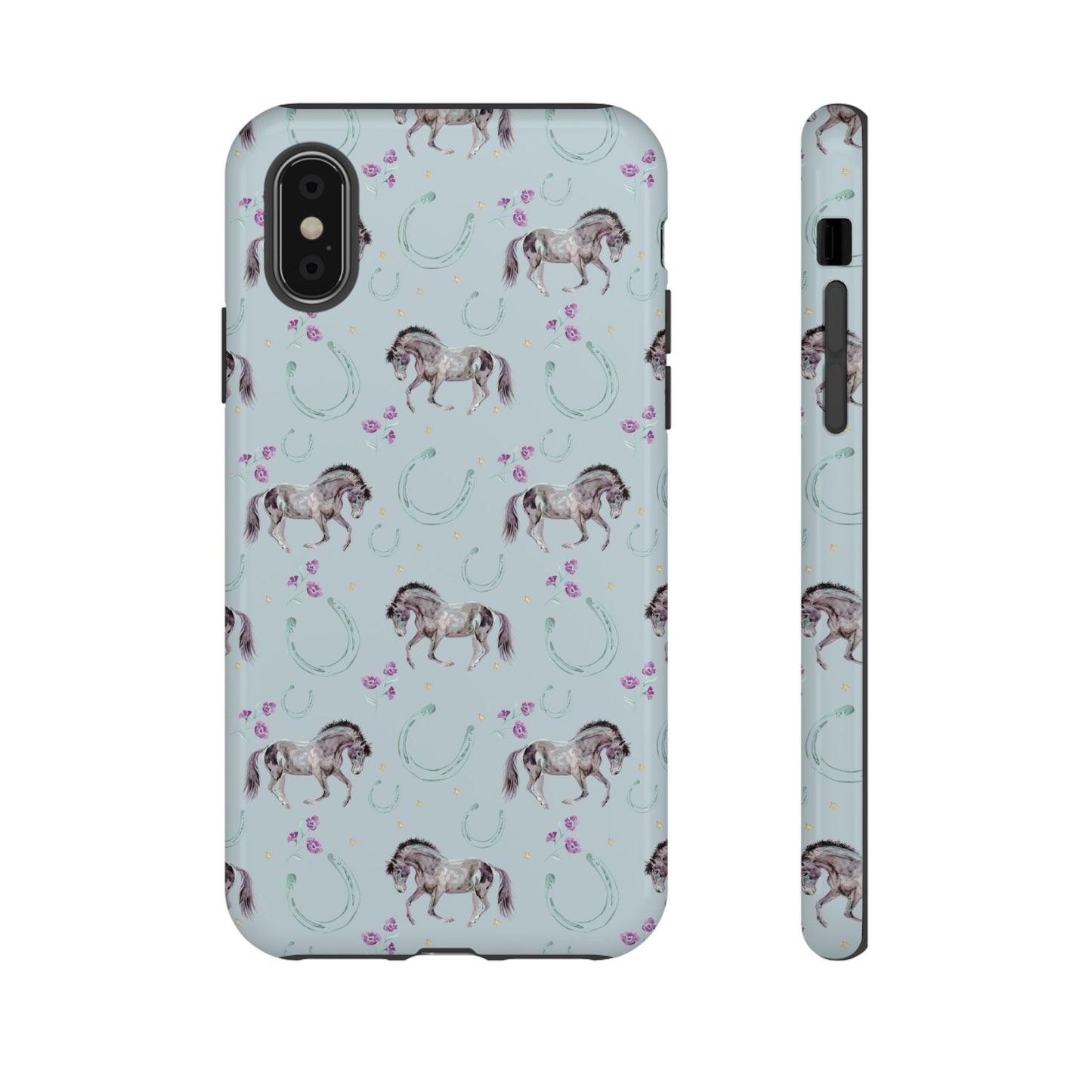 Luck Mustang Tough Phone Case - Light Blue