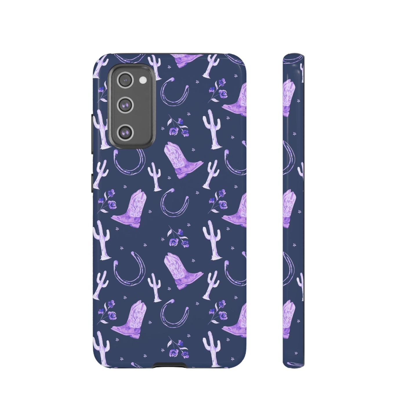 Lucky Boots in Navy and Lavender Tough Phone Case