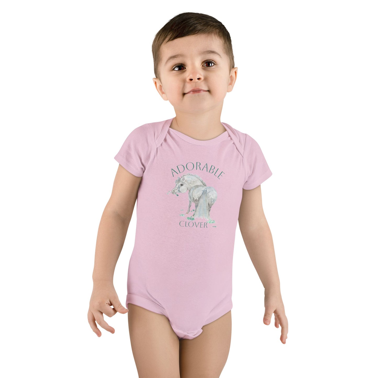 Baby Onesie with Adorable Miss Clover - Cute Pony Infant Bodysuit