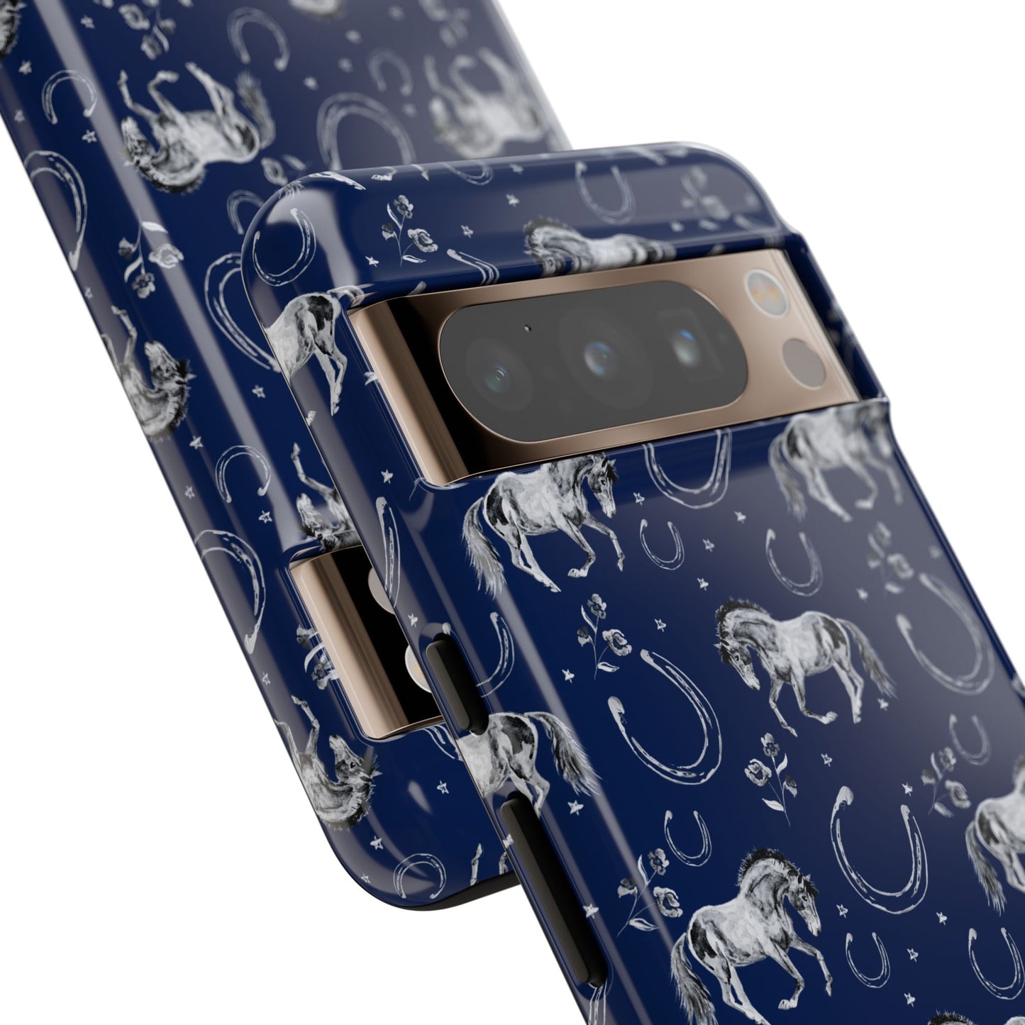 Lucky Mustang Tough Phone Case in Navy