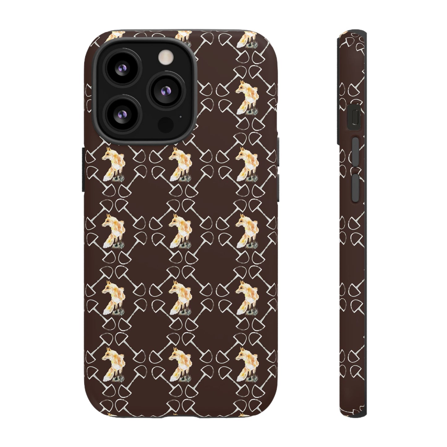 Spring Foxes and Bits in Hazelnut Tough Phone Case