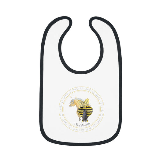 Bee Adoarble Baby Bib — Contrast Trim Jersey Bib