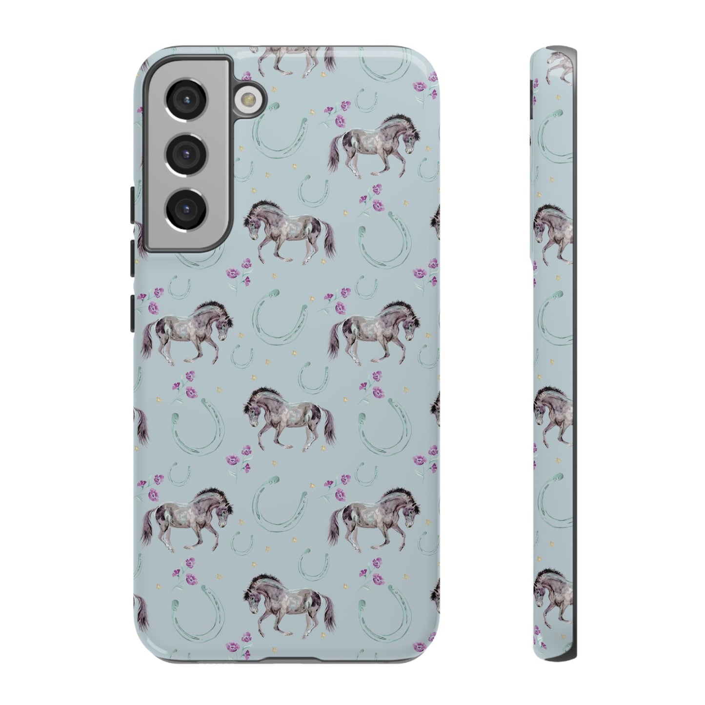 Luck Mustang Tough Phone Case - Light Blue