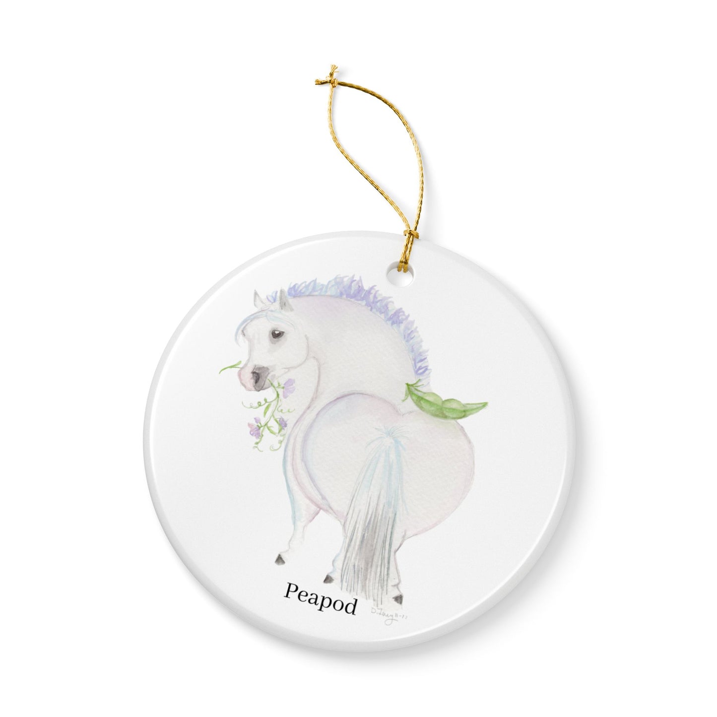 Adorable Peapod Ceramic Ornaments, Custom Holiday Decor, 2-Sided Christmas Ornament, Unique Gift, Home Decoration, Keepsake