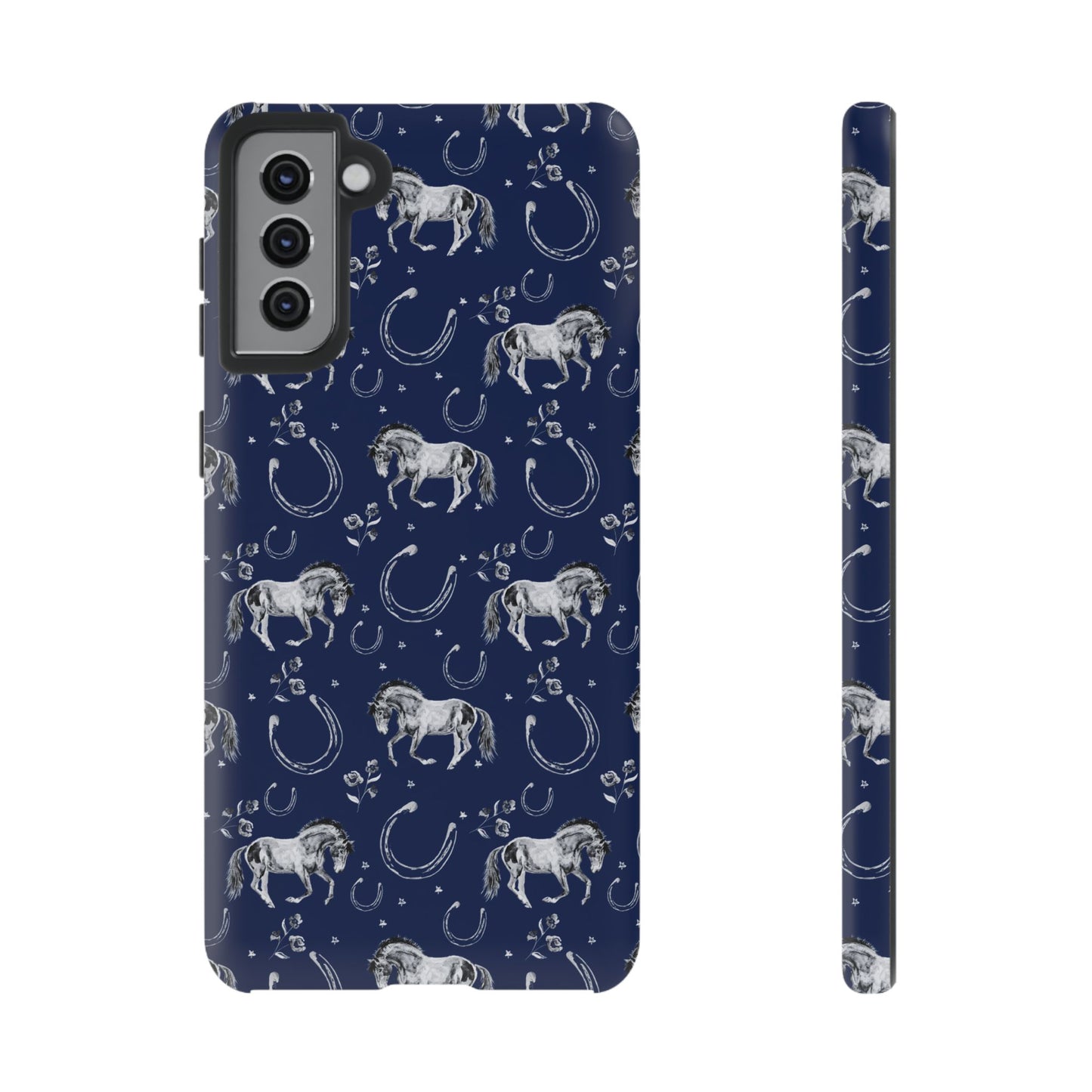 Lucky Mustang Tough Phone Case in Navy