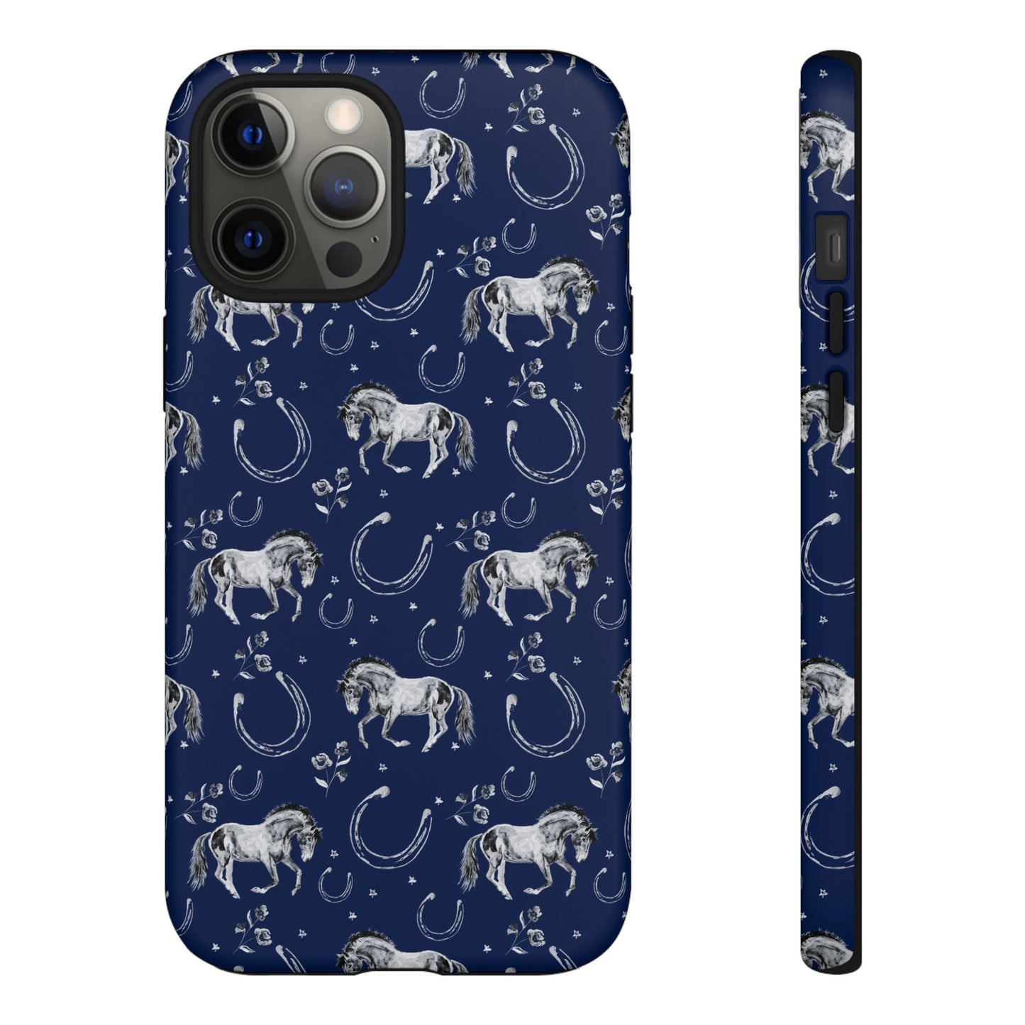 Lucky Mustang Tough Phone Case in Navy