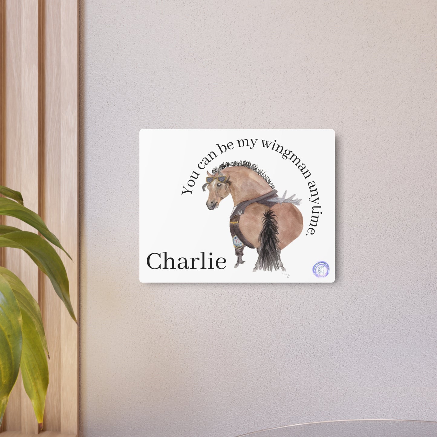 Adorable Charlie Horse Metal Art Sign –