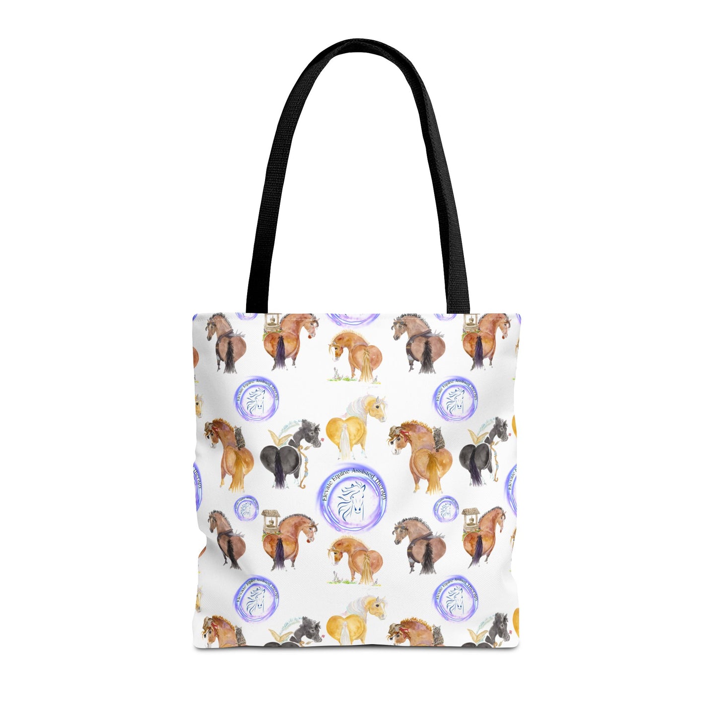 Adorable little Elevate Equine Herd Tote Bag - Whimsical Equestrian Design