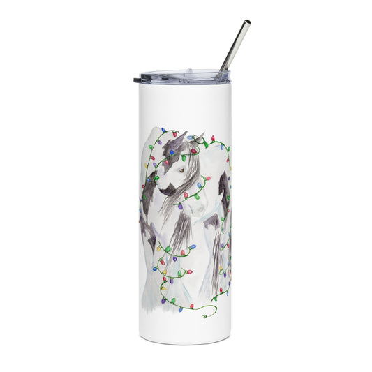 Gypsy Vanner Christmas Lights Tumbler Stainless Steel Tumbler (20 oz)