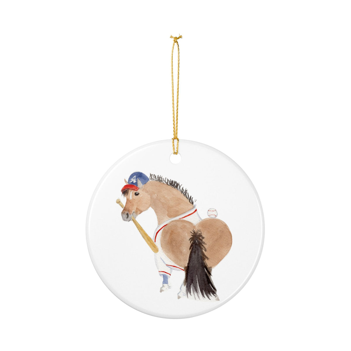 Little League Ceramic Ornament — Cute Black Pony Holiday Decoration
