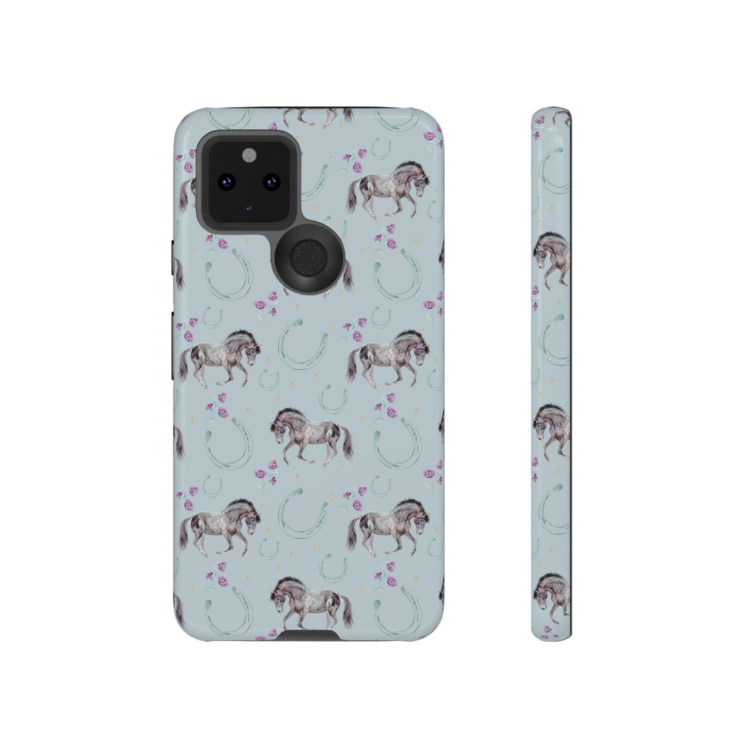 Luck Mustang Tough Phone Case - Light Blue