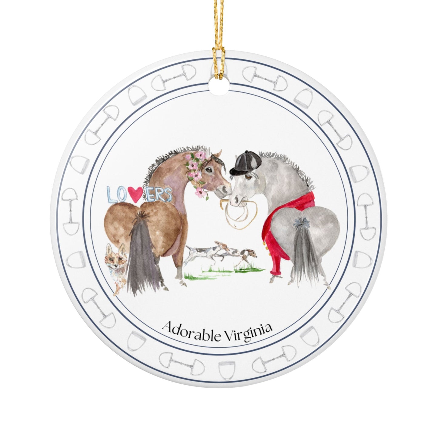 Adorable Virginia Ceramic Ornaments, Custom Holiday Decor, 2-Sided Christmas Ornament, Unique Gift, Home Decoration, Keepsake