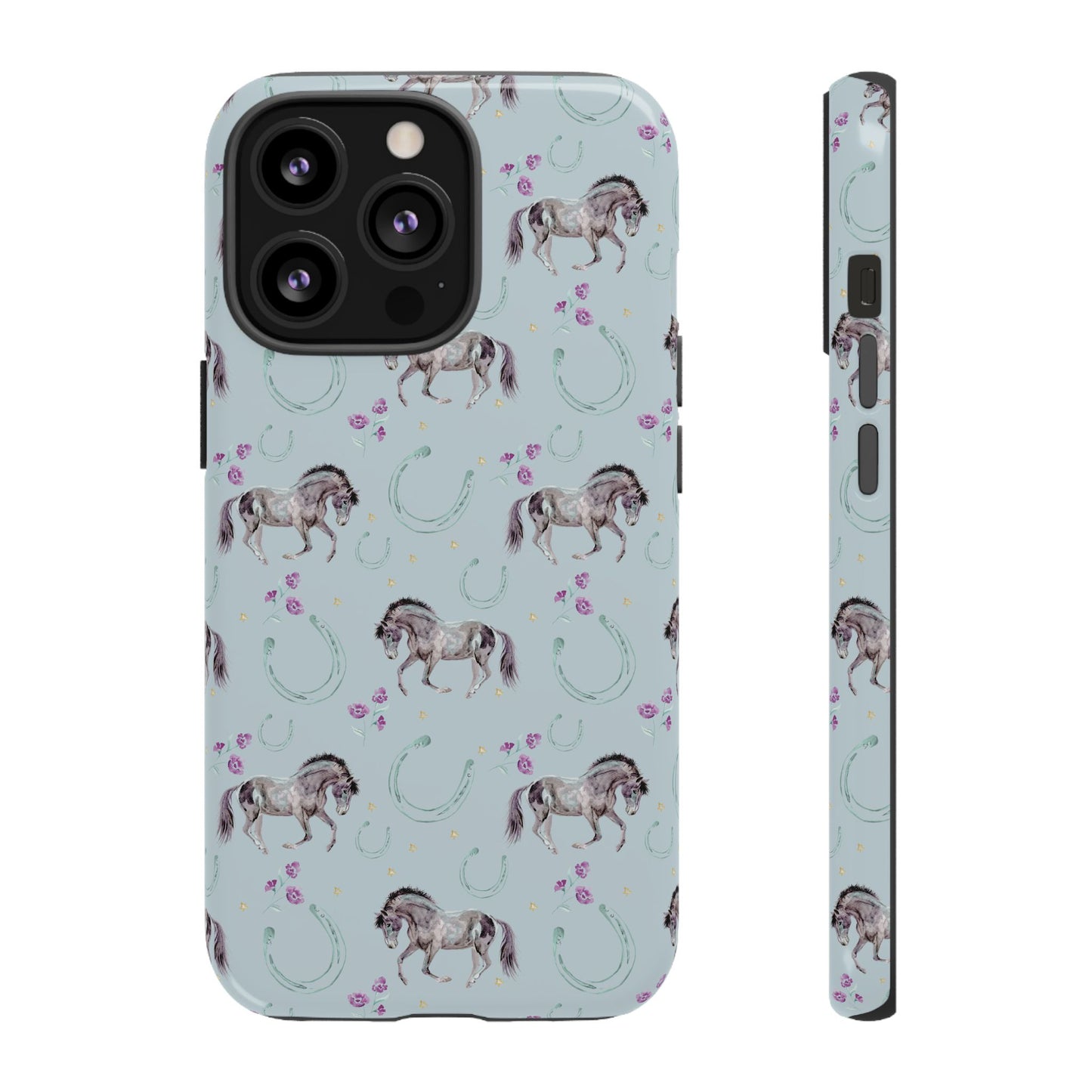 Luck Mustang Tough Phone Case - Light Blue