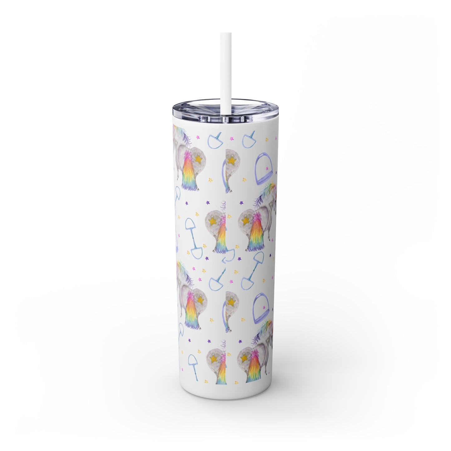 Adorable unicorn Print    Skinny Tumbler with Straw, 20oz