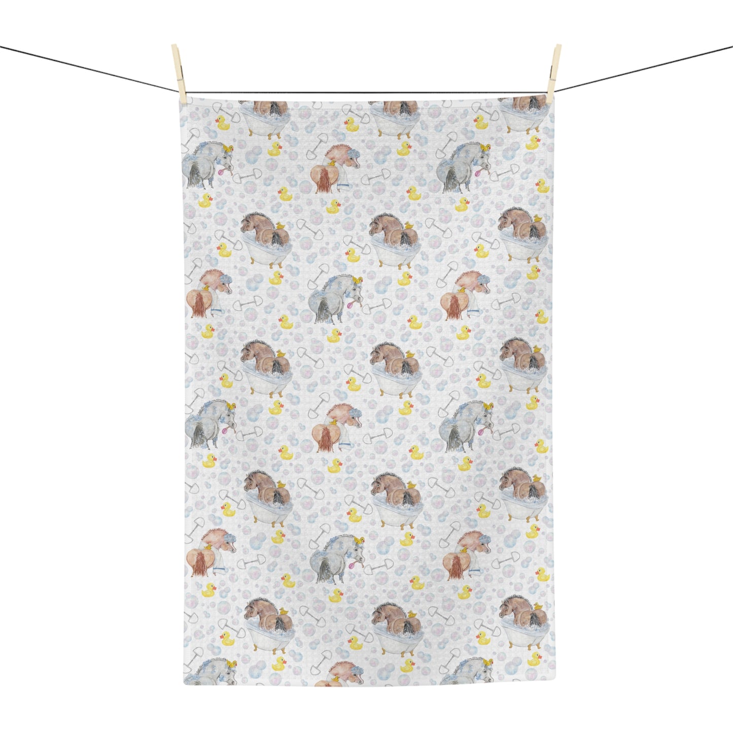 Adorable Ponies Double Bubble Microfiber Tea Towel