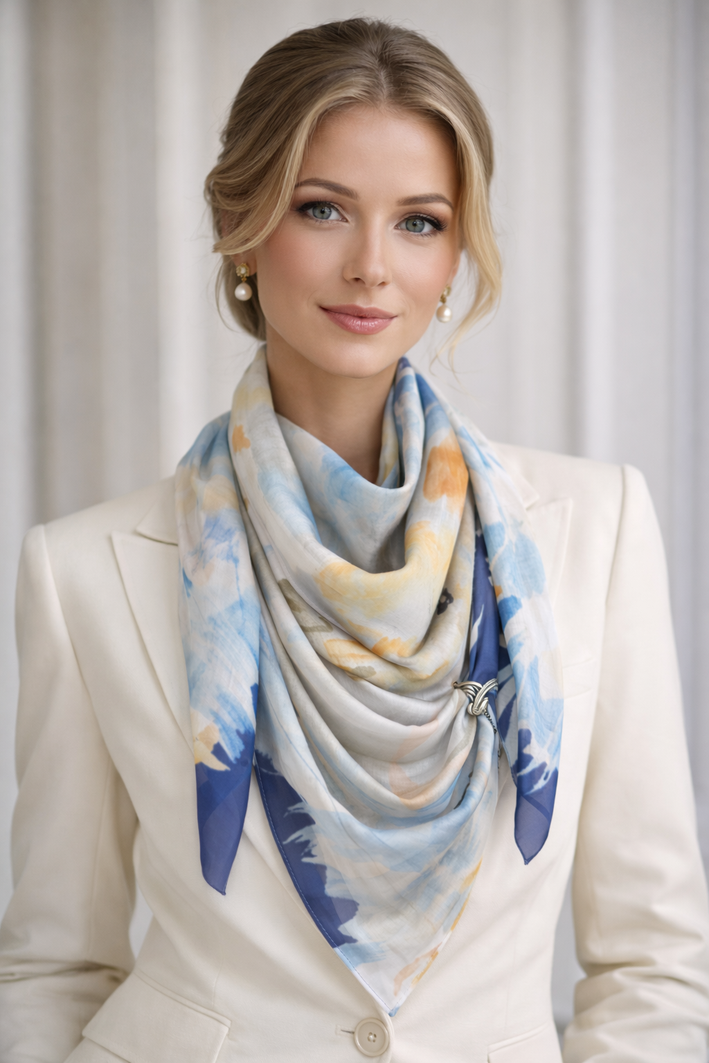 Blue Jay Square scarf