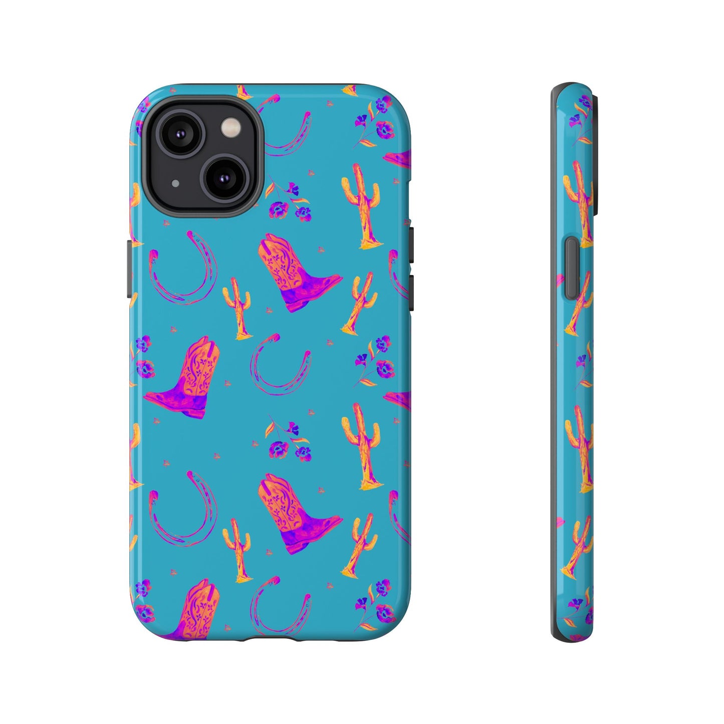 Lucky Boots in Teal Tough Phone Case