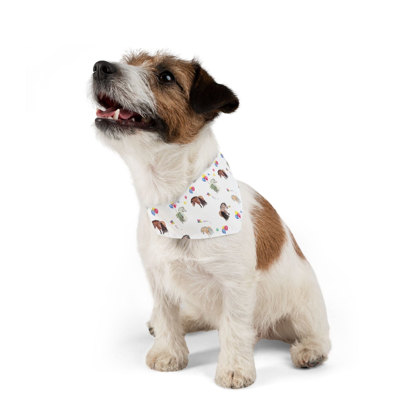 Adorable Pony Balloon Print Pet Bandana Collar