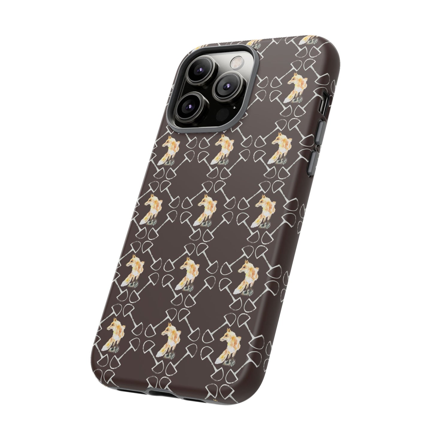 Spring Foxes and Bits in Hazelnut Tough Phone Case