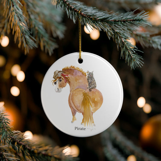 Adorable Pirate Ceramic Ornaments, Custom Holiday Decor, 2-Sided Christmas Ornament, Unique Gift, Home Decoration, Keepsake