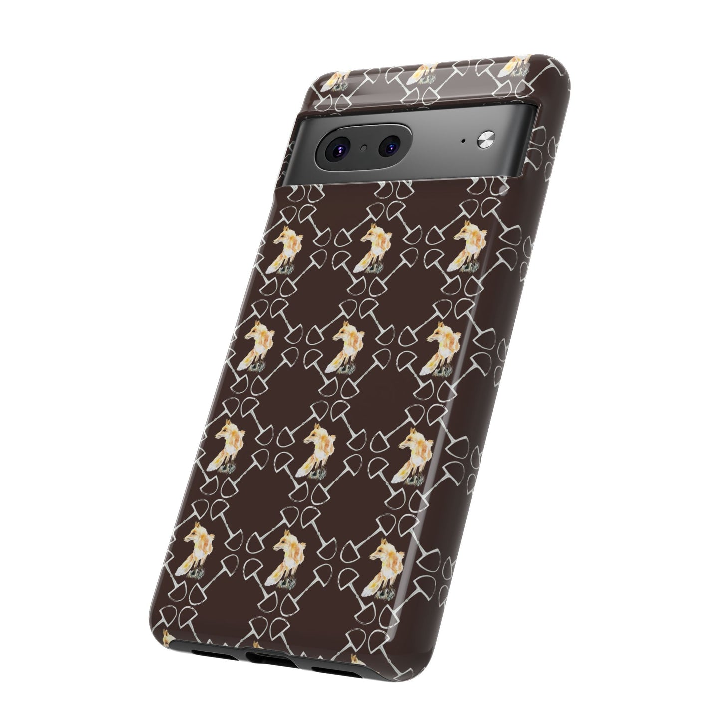 Spring Foxes and Bits in Hazelnut Tough Phone Case