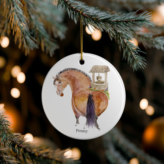 Adorable Penny Ceramic Ornaments, Custom Holiday Decor, 2-Sided Christmas Ornament, Unique Gift, Home Decoration, Keepsake