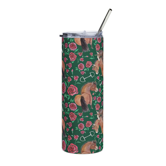20oz Stainless Tumbler — Adorable Rose and Rico - Green
