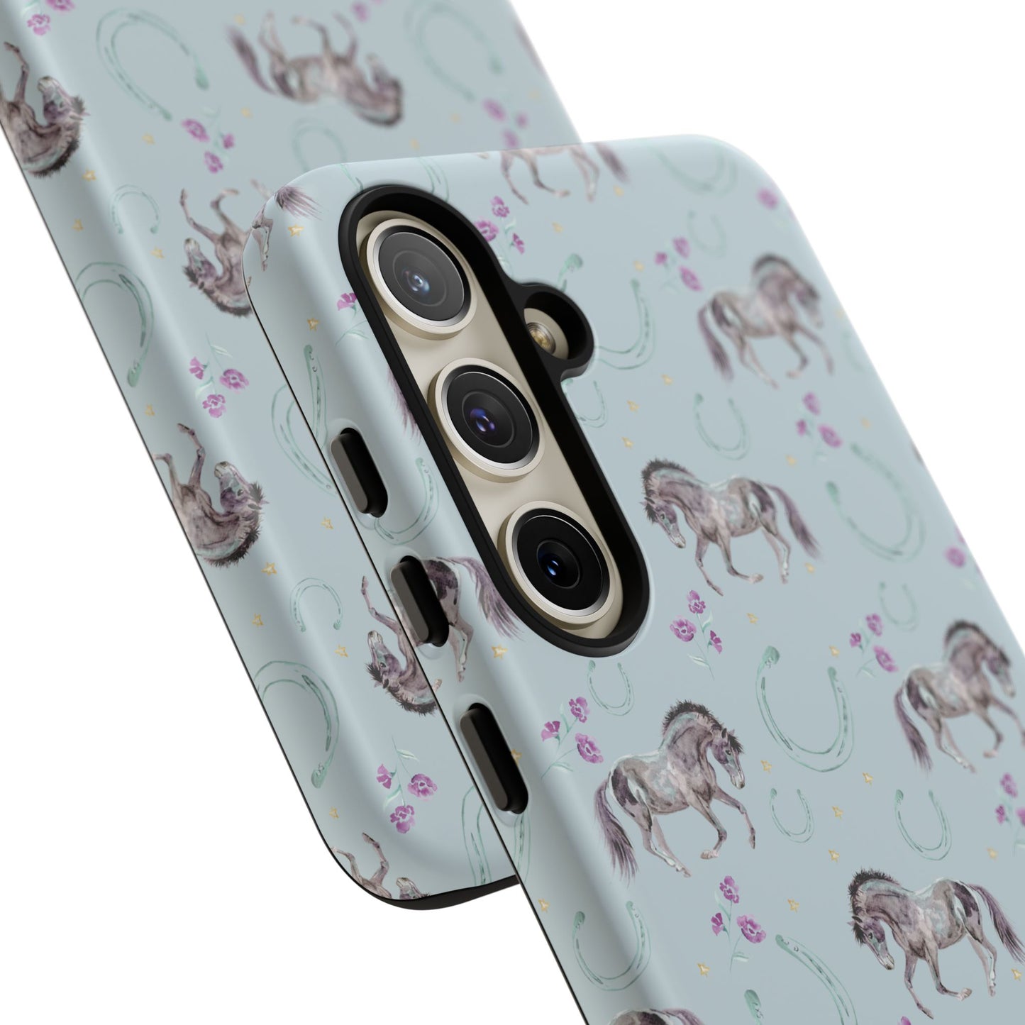 Luck Mustang Tough Phone Case - Light Blue