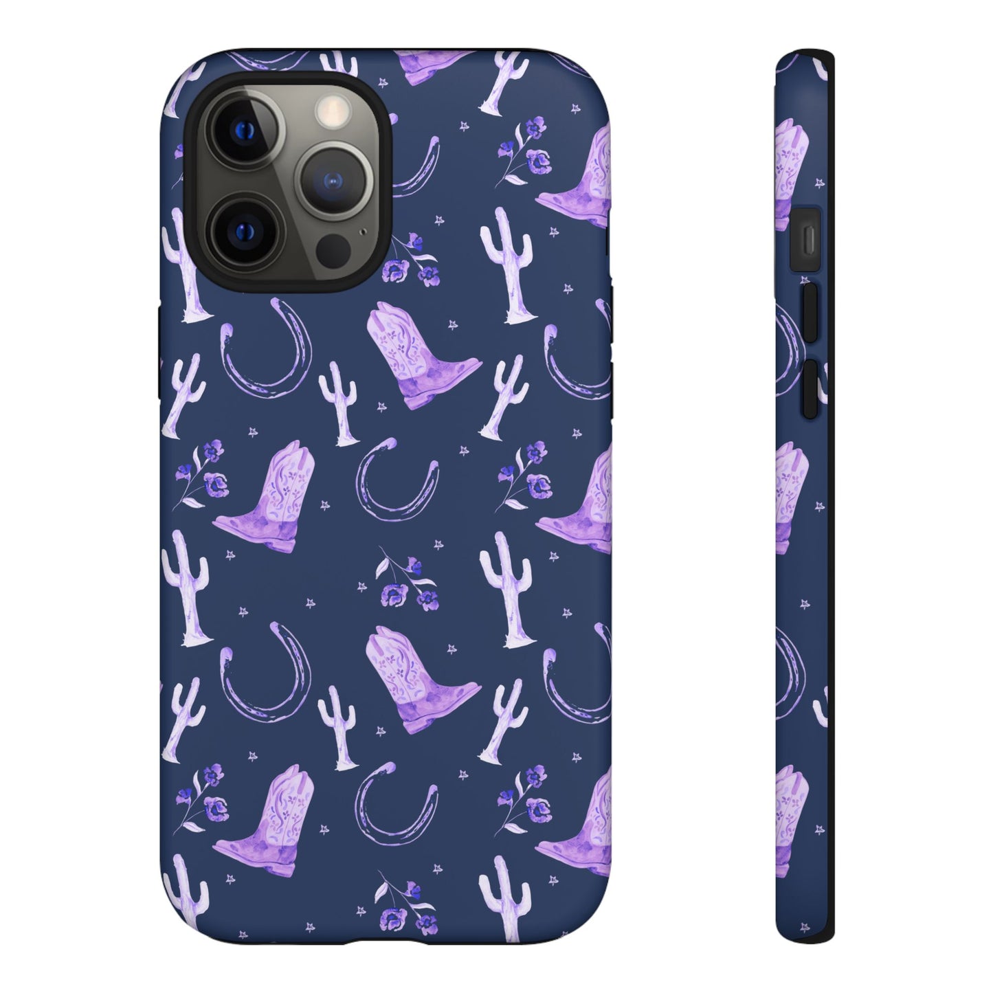 Lucky Boots in Navy and Lavender Tough Phone Case