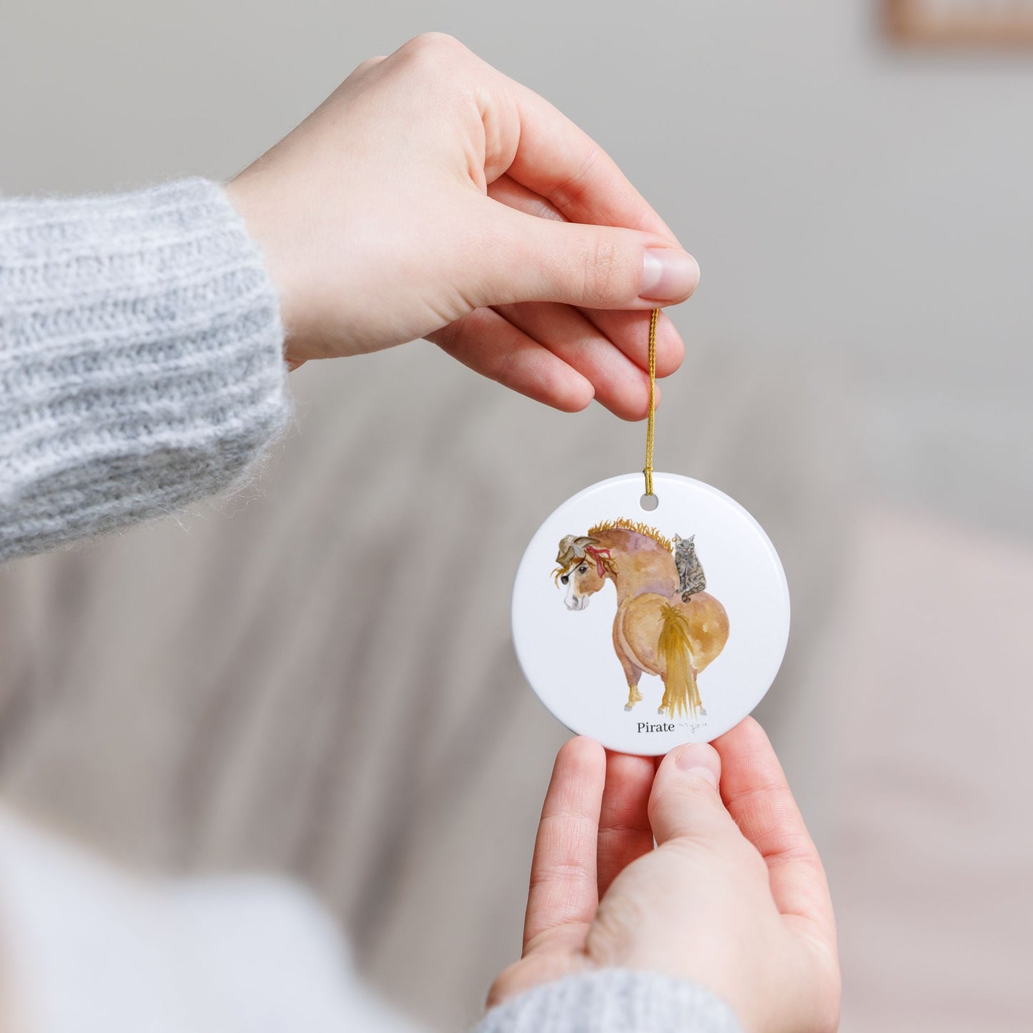 Adorable Pirate Ceramic Ornaments, Custom Holiday Decor, 2-Sided Christmas Ornament, Unique Gift, Home Decoration, Keepsake