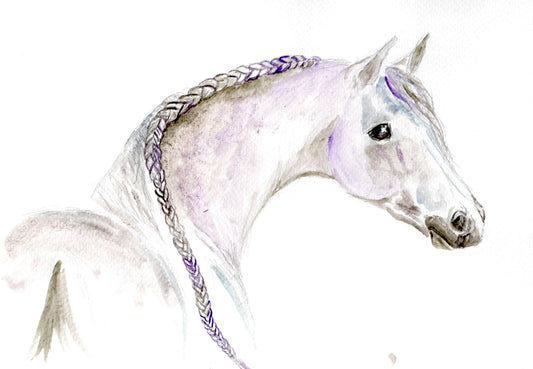 30/30 number 19 Running Braid - Original Watercolor