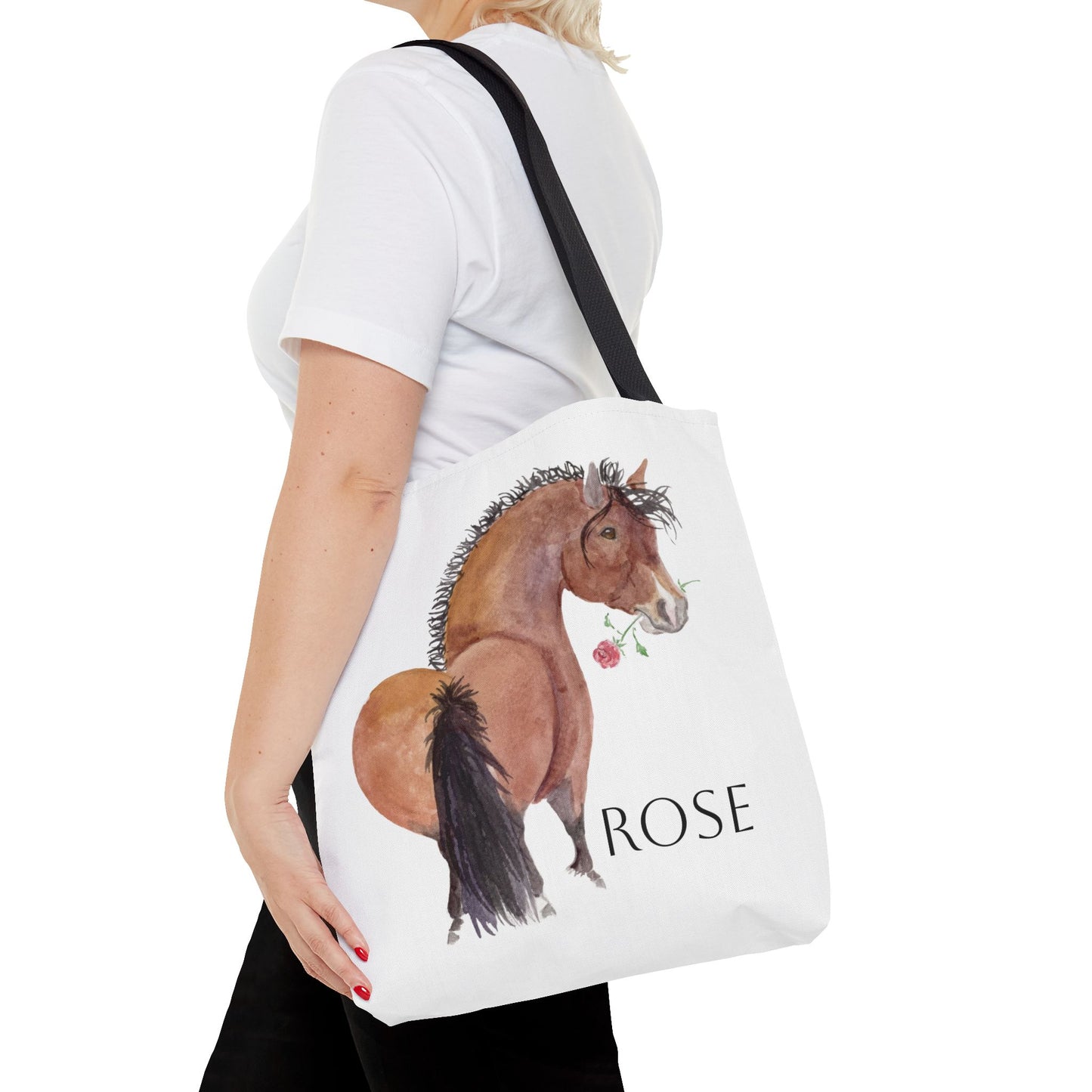 Adorable little Rose Tote Bag - Whimsical Equestrian Design