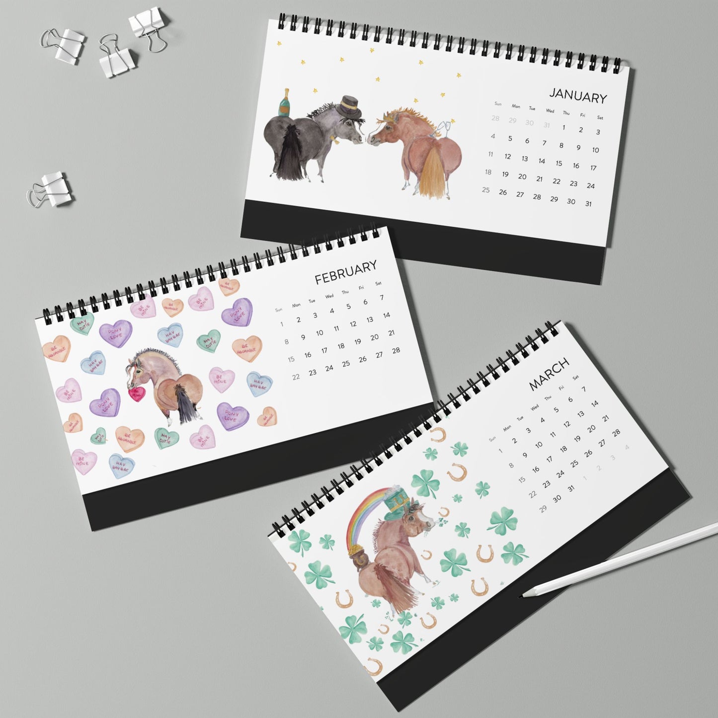 2026  Desktop Calendar — "Have an Adorable Year" Monthly Grid Calendar