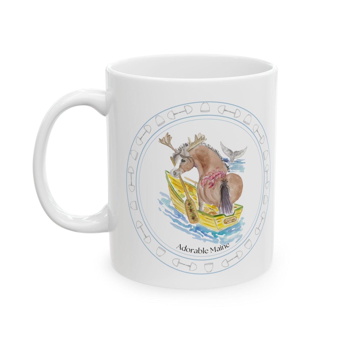 Adorable Maine Ceramic Mug — Whimsical Watercolor