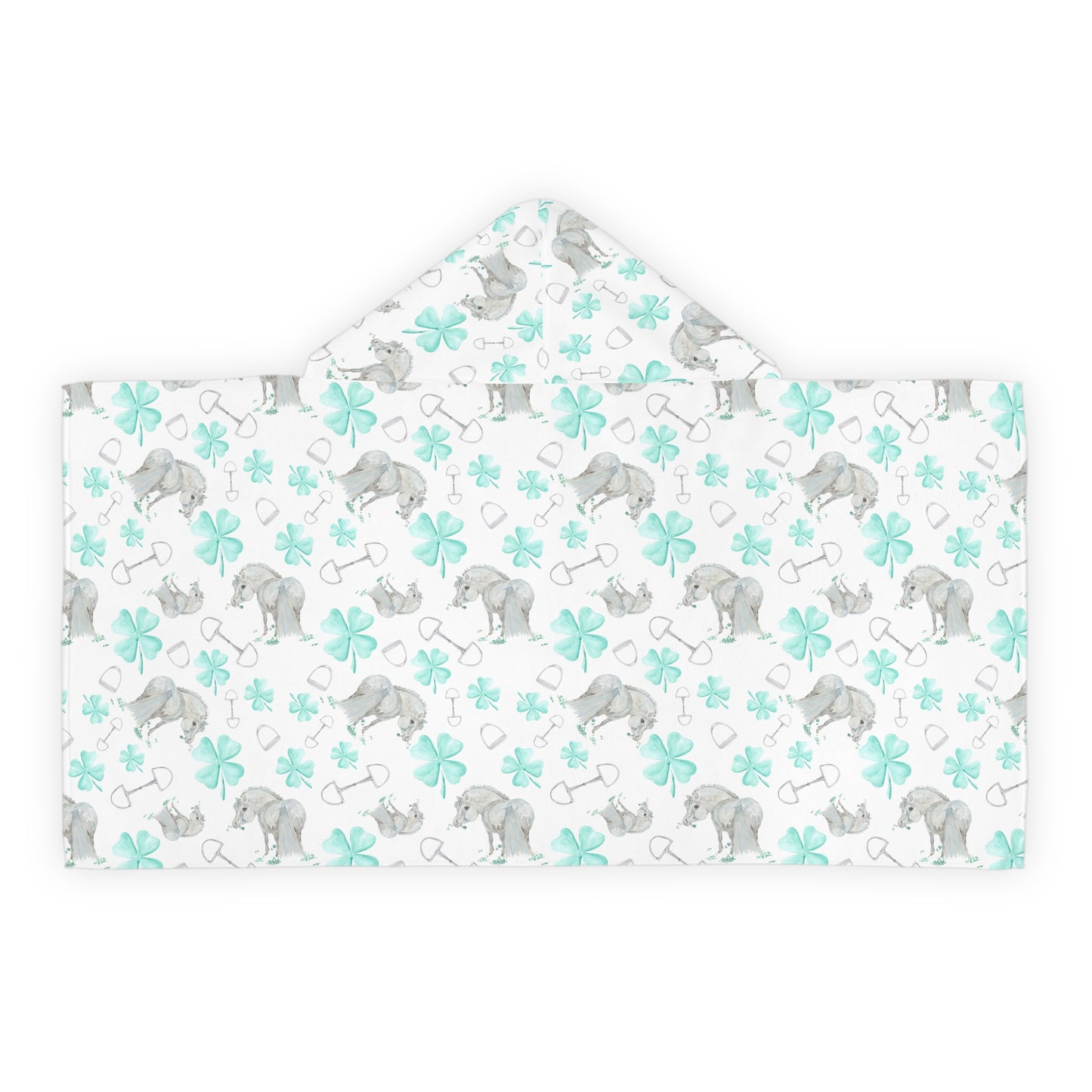 Adorable Clover Youth Hooded pony Towel — Soft Kids Bath & Beach Wrap