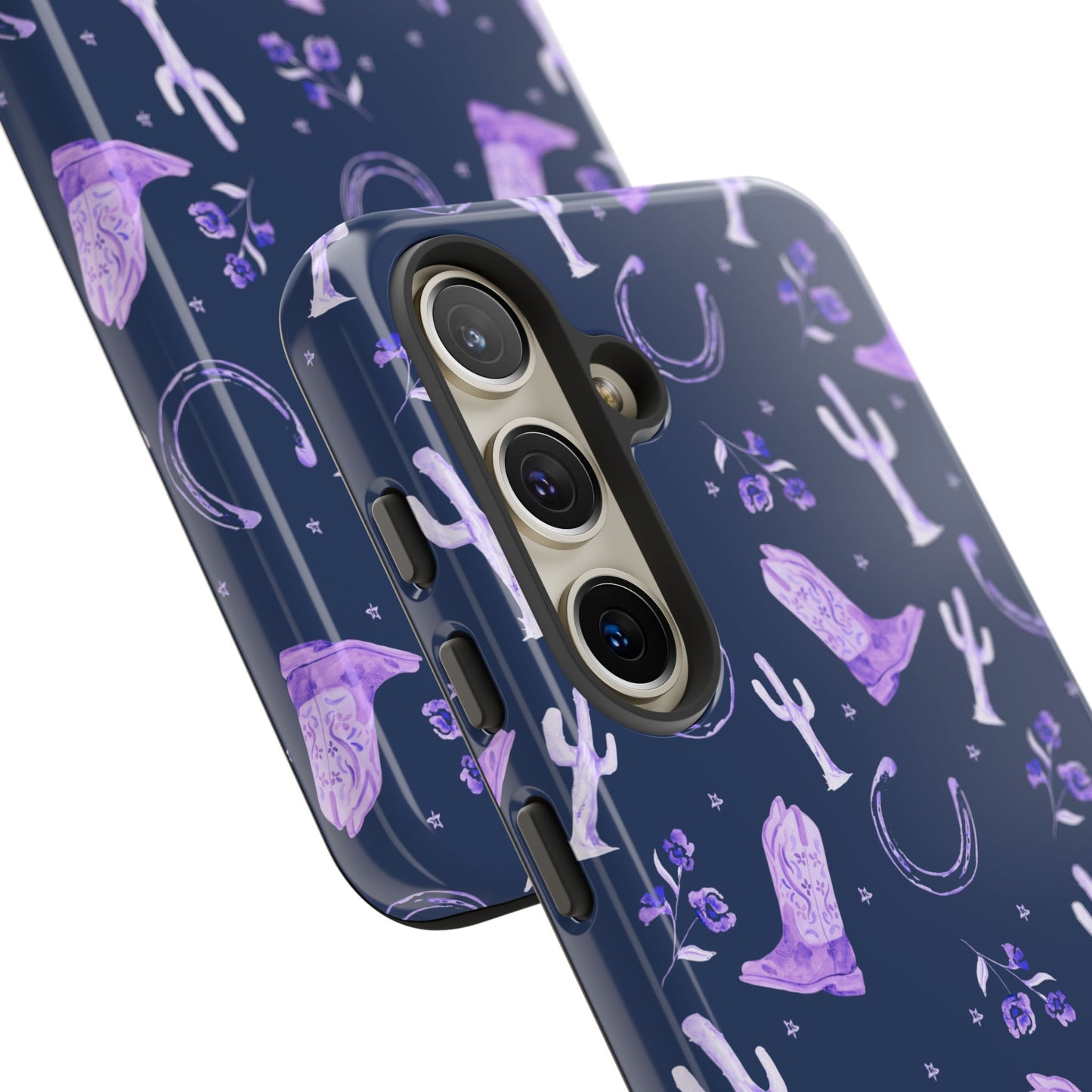 Lucky Boots in Navy and Lavender Tough Phone Case