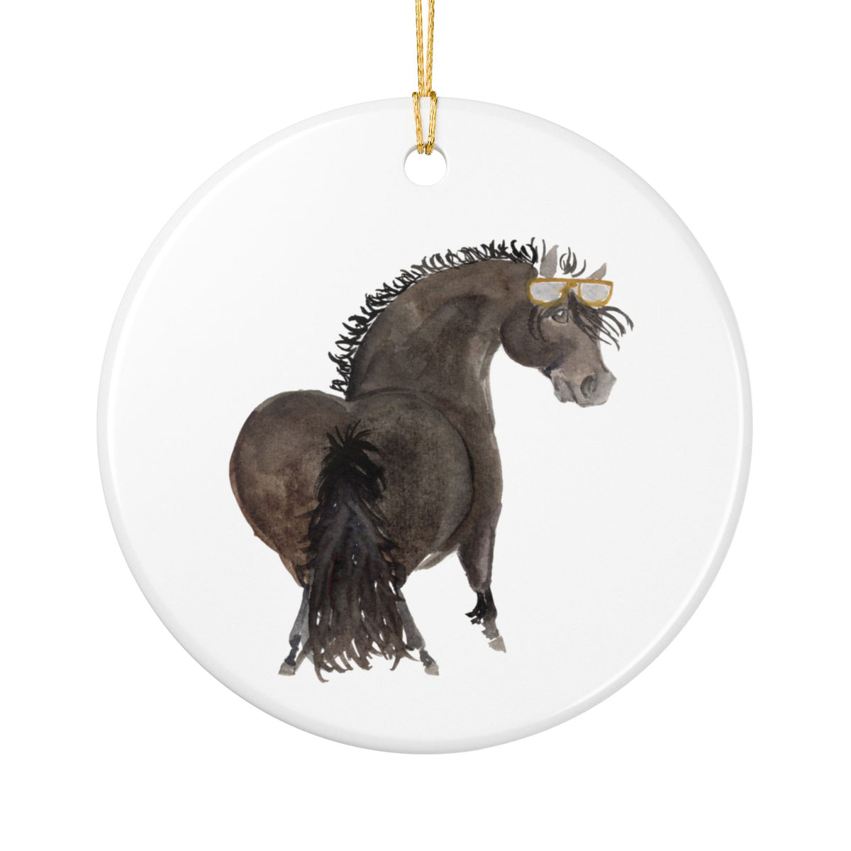 Maverick Ceramic Ornament — Cute Black Pony Holiday Decoration