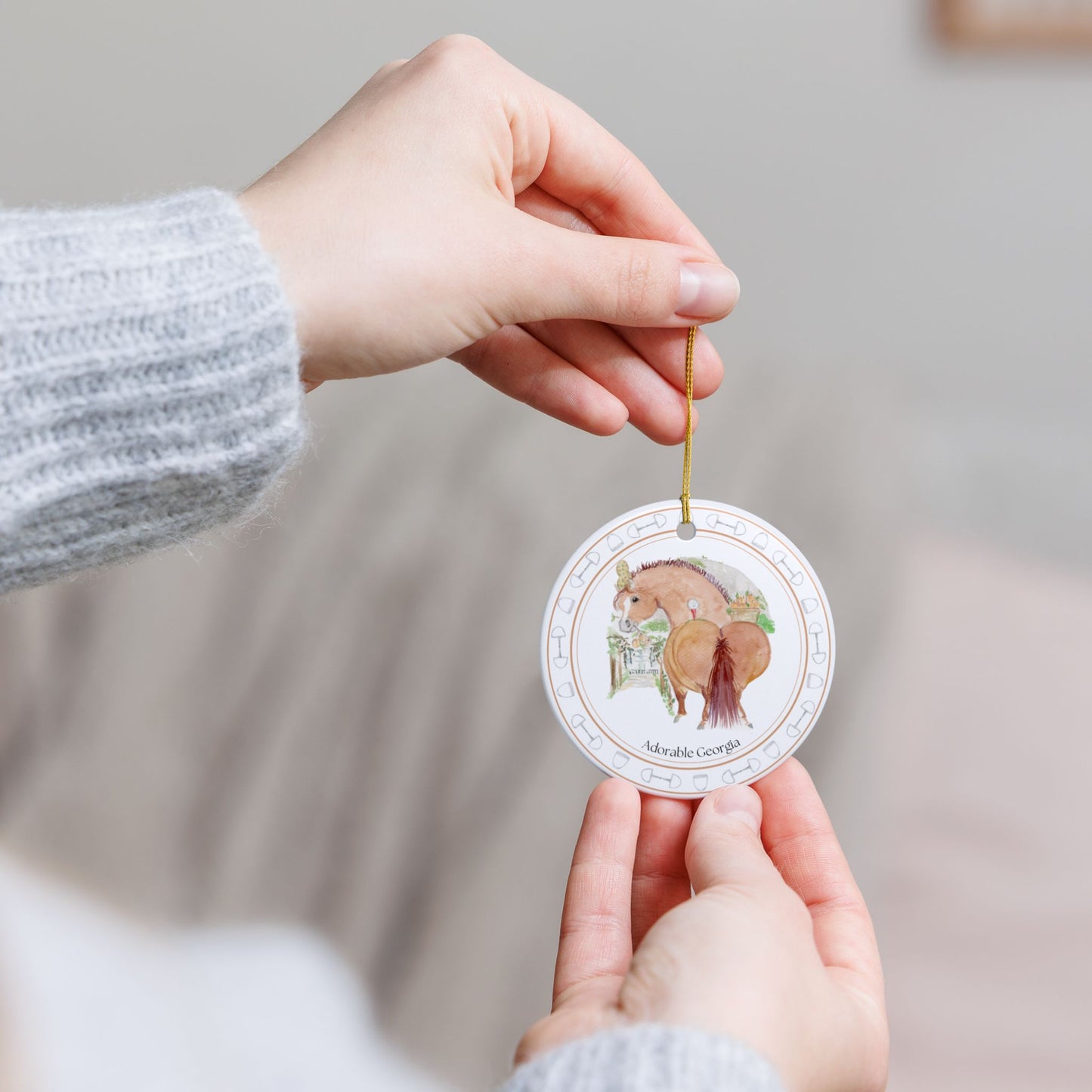 Adorable Georgia Ceramic Ornaments, Custom Holiday Decor, 2-Sided Christmas Ornament, Unique Gift, Home Decoration, Keepsake