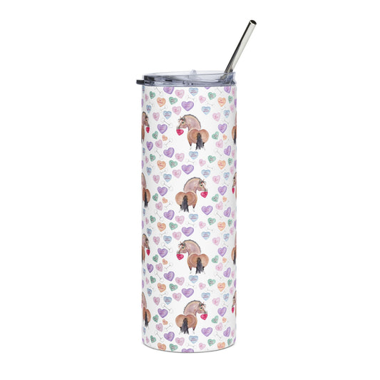Adorable Be mine  Chubby pony - Equestrian 20 oz Stainless Steel Tumbler