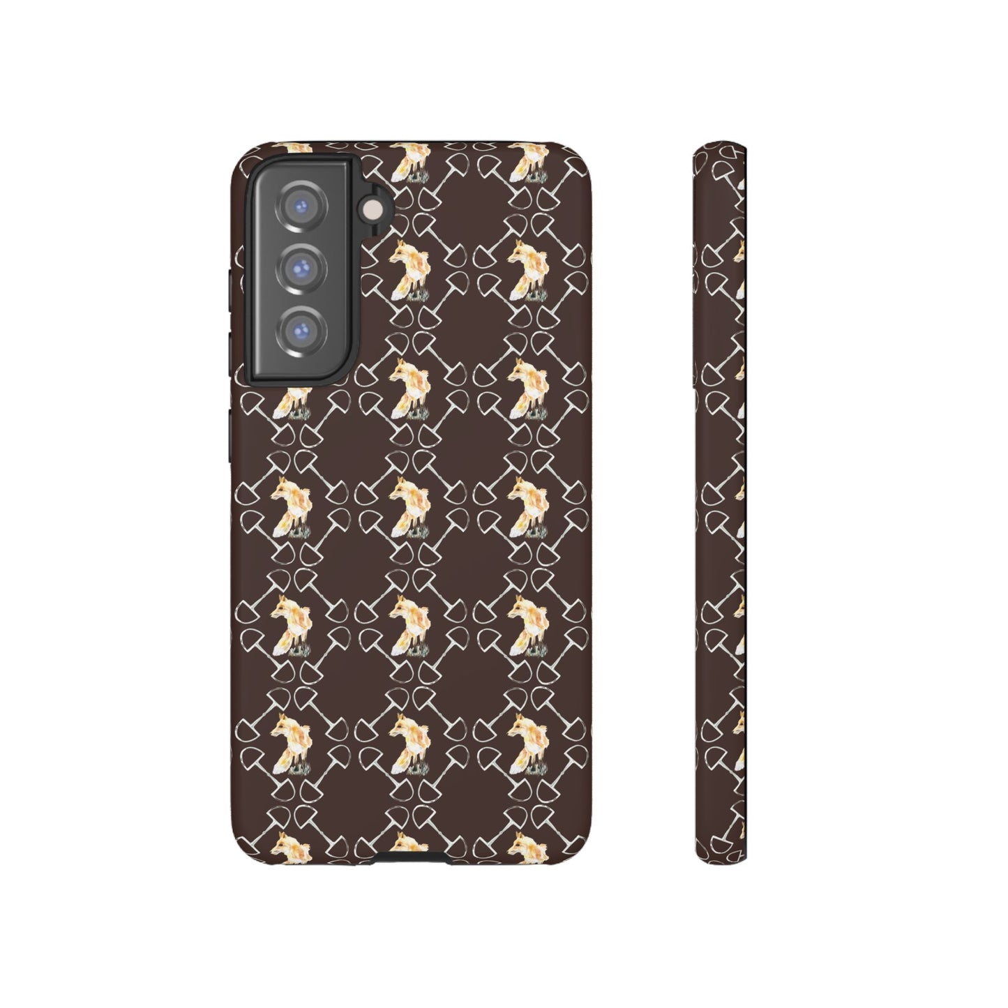 Spring Foxes and Bits in Hazelnut Tough Phone Case