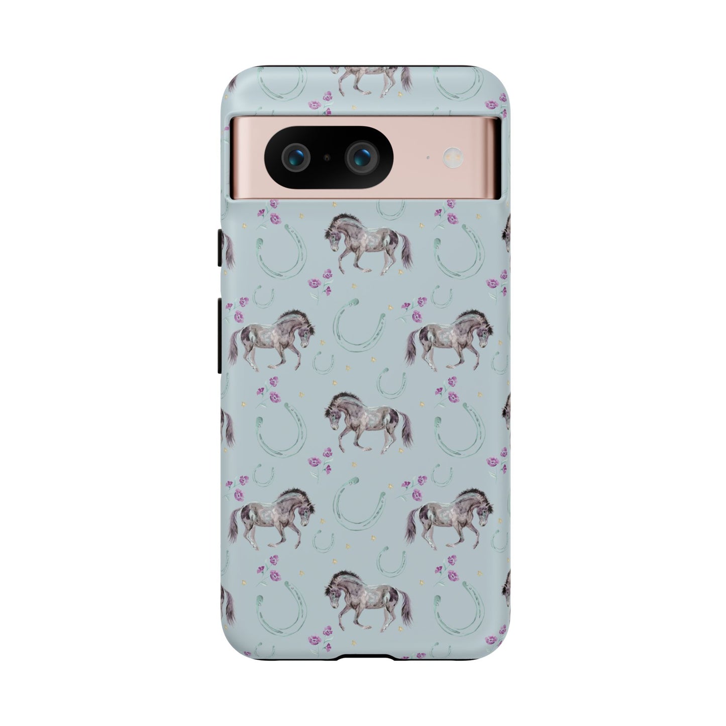 Luck Mustang Tough Phone Case - Light Blue