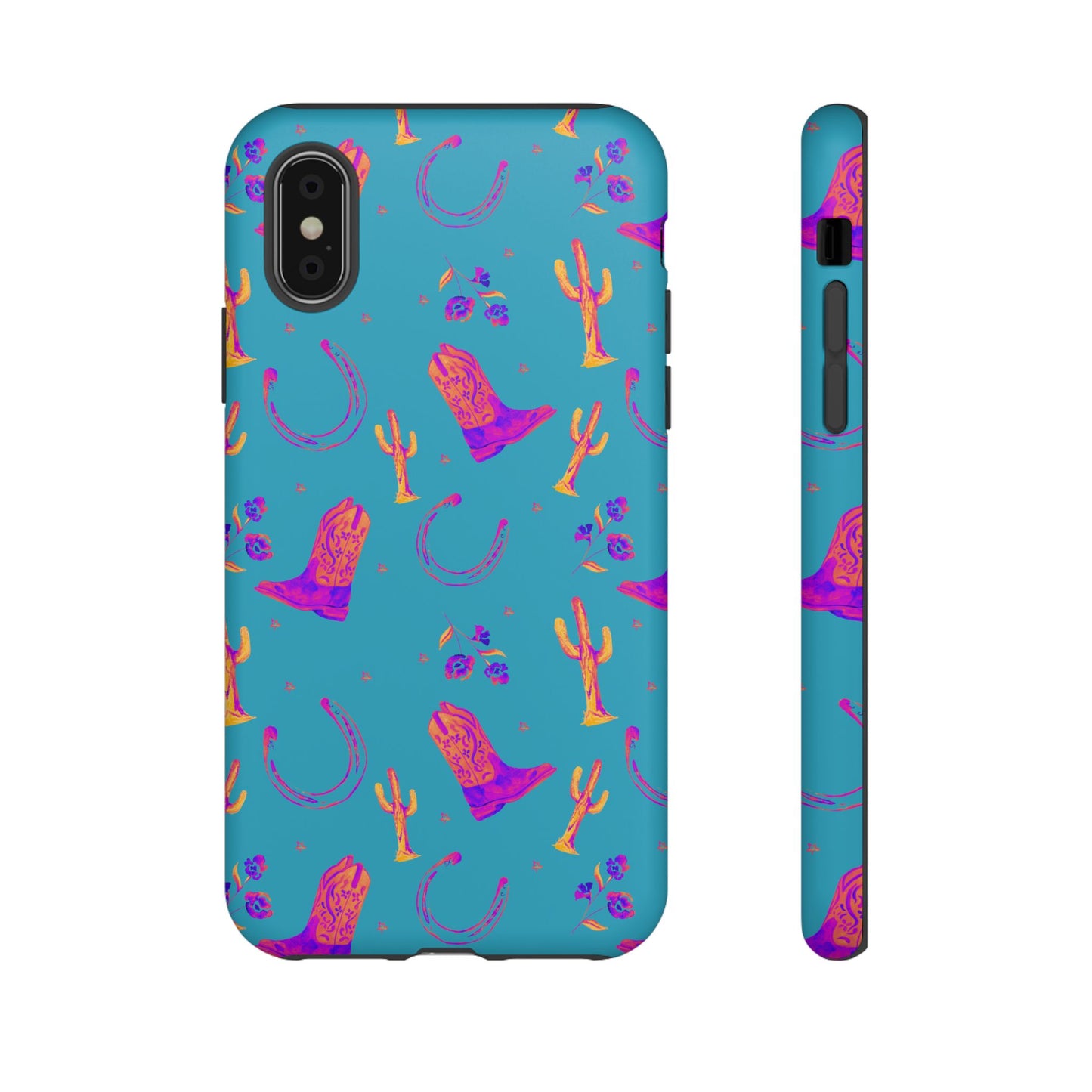 Lucky Boots in Teal Tough Phone Case