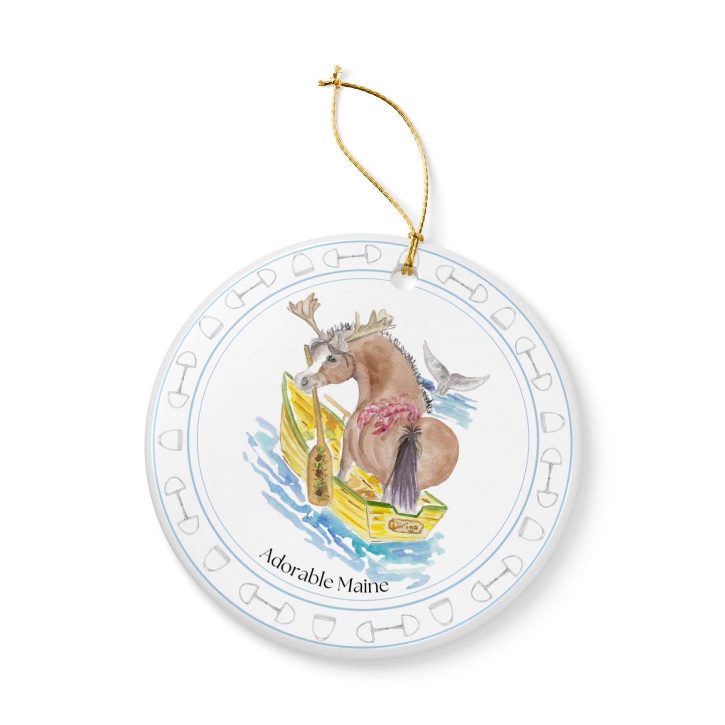 Adorable Maine Ceramic Ornaments, Custom Holiday Decor, 2-Sided Christmas Ornament, Unique Gift, Home Decoration, Keepsake