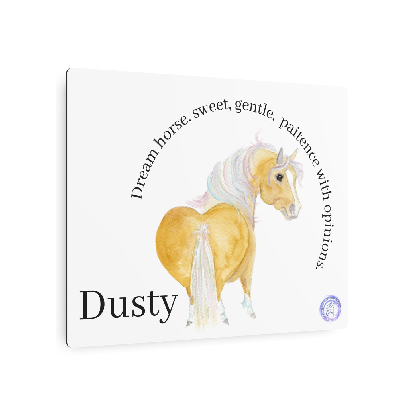 Adorable Dusty Horse Metal Art Sign –