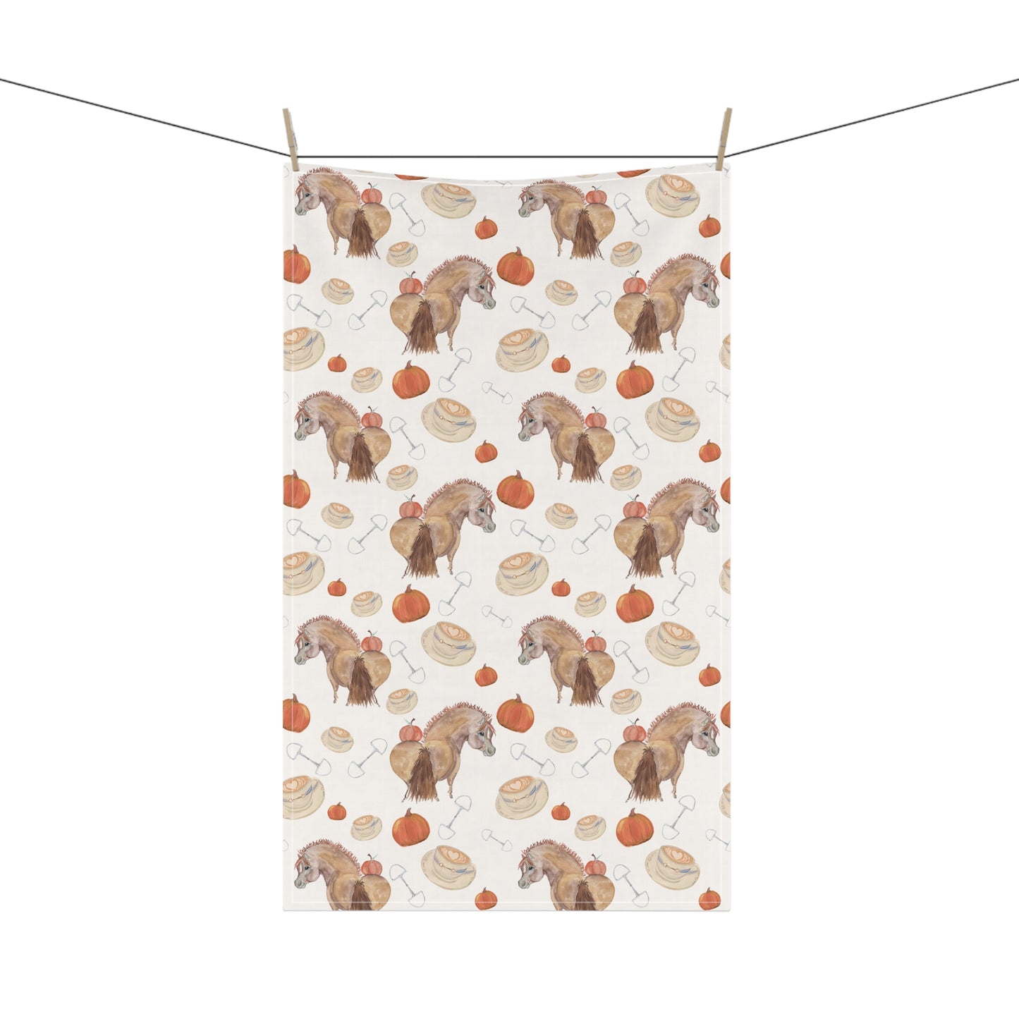 Adorable Pumpkin Spice Pony PrintTea Towels (cotton)