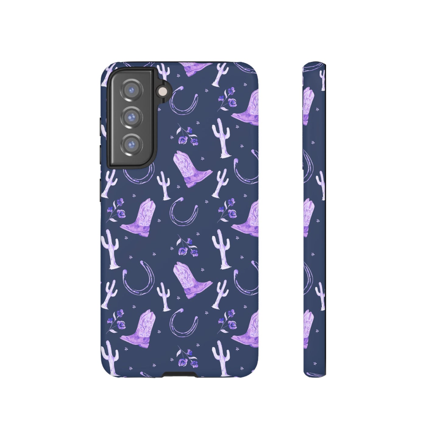 Lucky Boots in Navy and Lavender Tough Phone Case