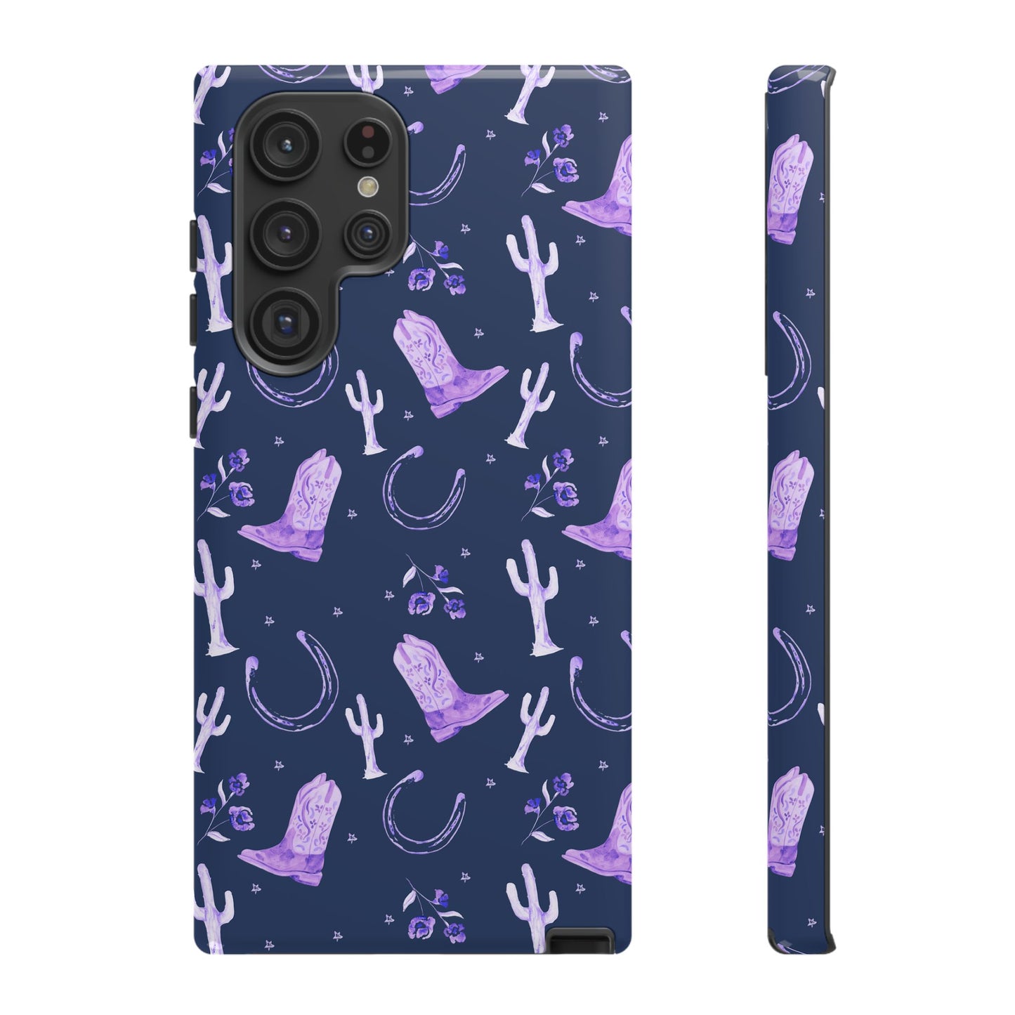 Lucky Boots in Navy and Lavender Tough Phone Case