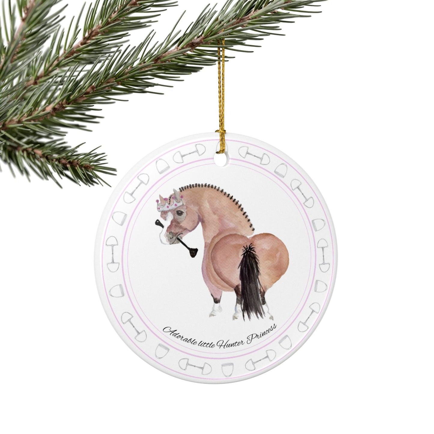 Adorable Hunter Princess Ceramic Ornaments, Custom Holiday Decor, 2-Sided Christmas Ornament, Unique Gift, Home Decoration, Keepsake