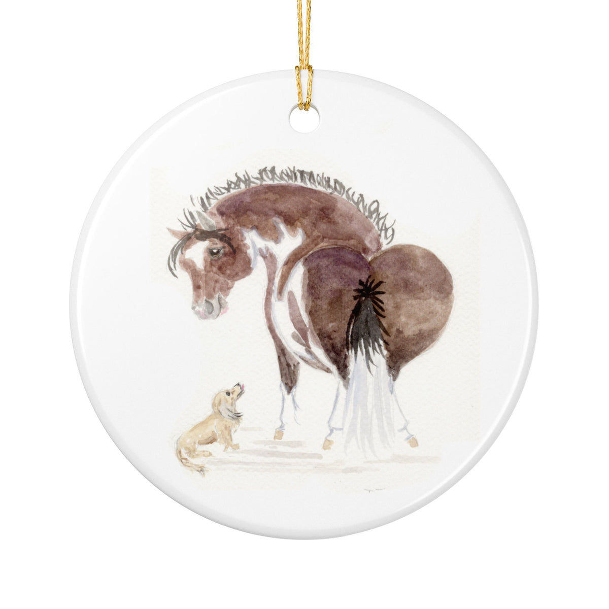 Tigger and Louie Ceramic Ornament — Cute Black Pony Holiday Decoration